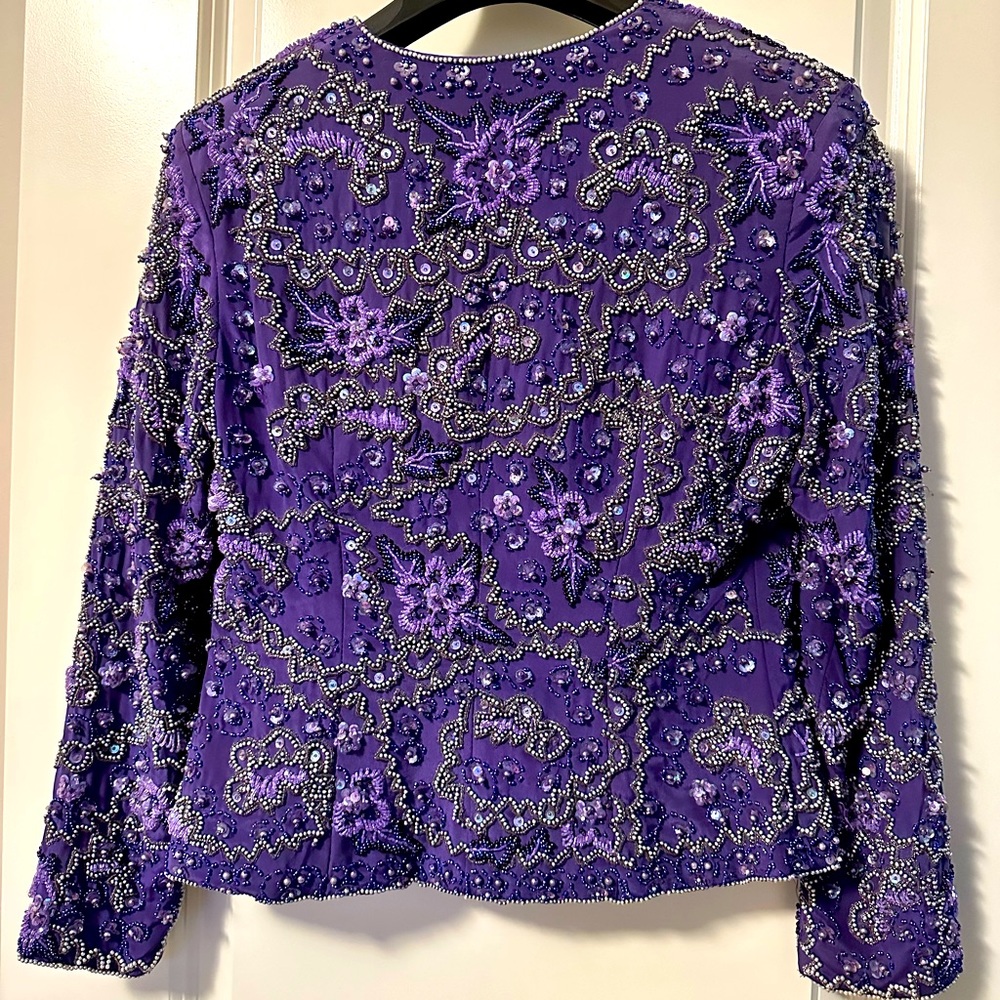 Hand Beaded Purple Jacket